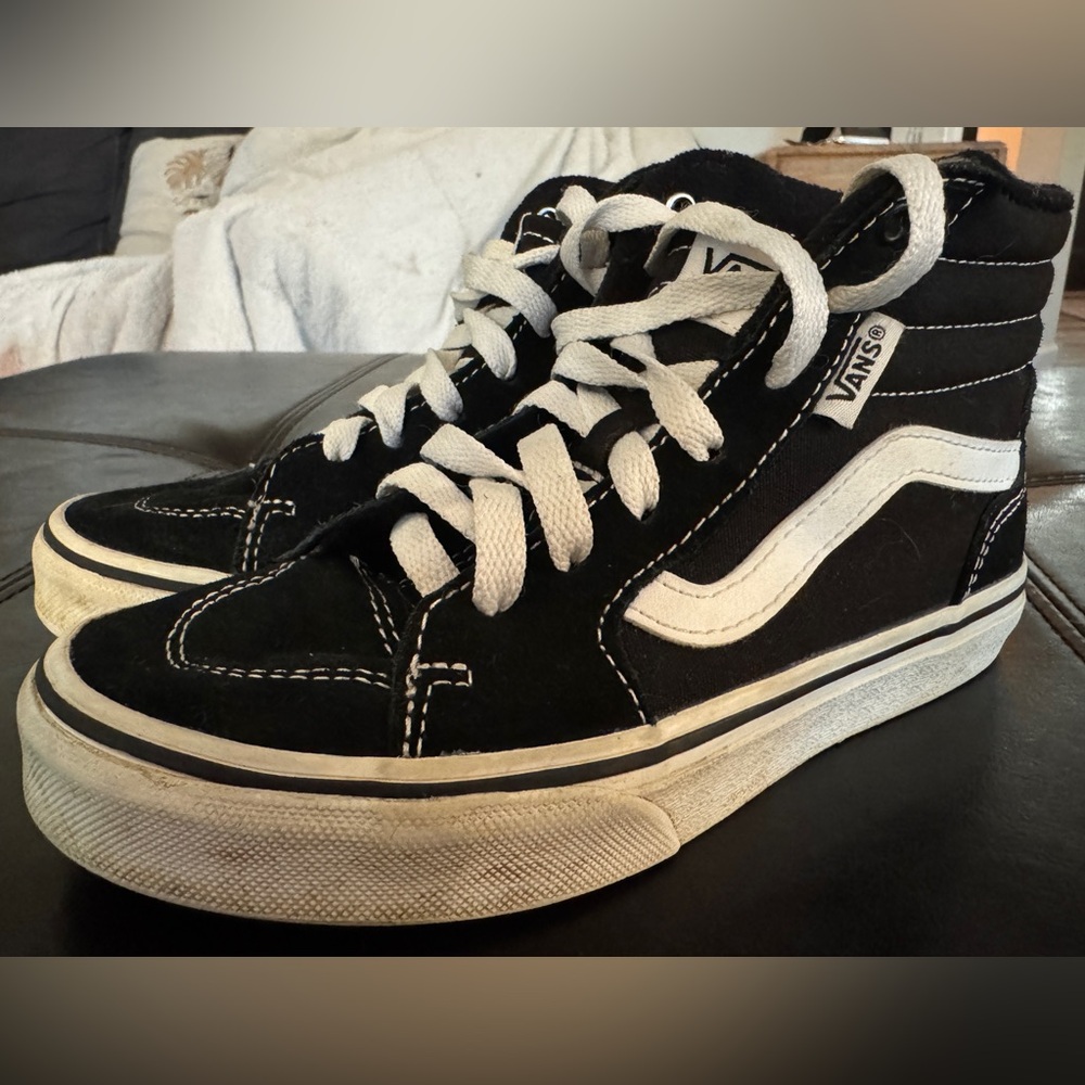 Vans Shoes Old Skool Skate High Top Sneakers Flats Black Canvas Lace Up